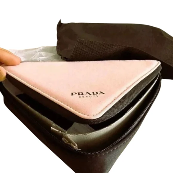 Prada Paradoxe Beauty Pink TriangularCosmetic Bag & Prada Dustbag